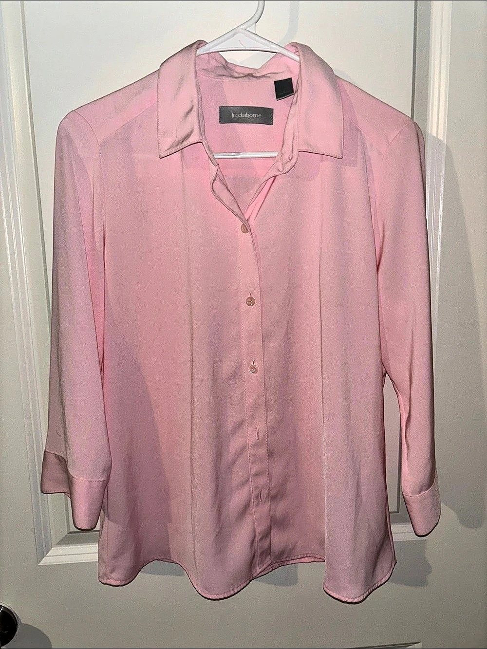 Liz Claiborne Pink Button Down Shirt Size Medium Like New